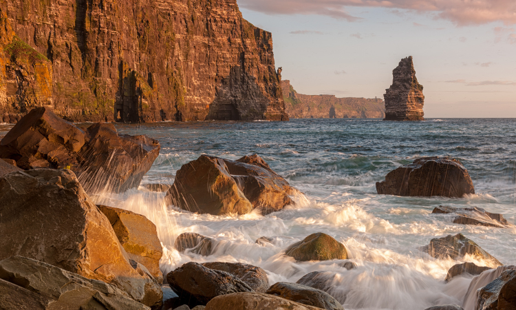 Cliffs of Moher below
